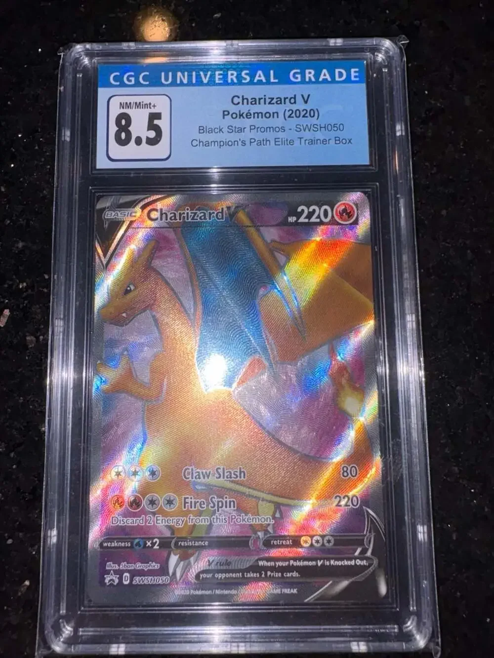 CGC Blue Label 8.5 Charizard V SWSH050 Champion’s Path Black Star Promo